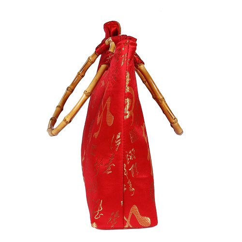Tasche aus Seide mit Bambushenkel, Handtaschen, Asiatisch, 6630